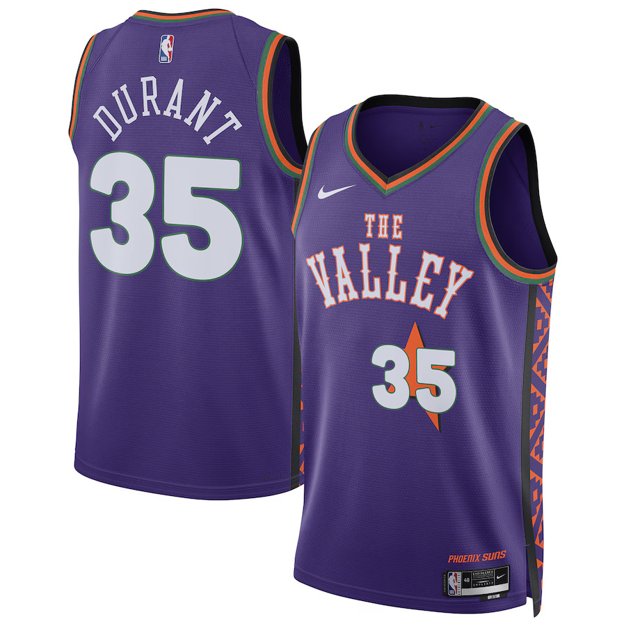 Men Phoenix Suns #35 Kevin Durant Nike Purple City Edition 2024-25 Swingman Player NBA Jersey->oklahoma city thunder->NBA Jersey